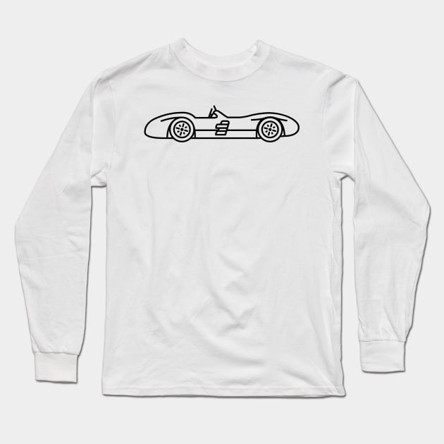 F1 World Champ Car 1954 Mercedes W196 Fangio Long Sleeve T-Shirt by Radradrad